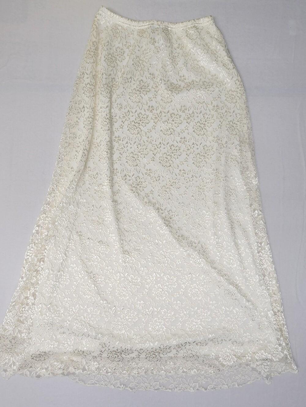 Ronni Nicole Cream Lace Floral Maxi Skirt Small S Boho Fairycore Wedding Bridal